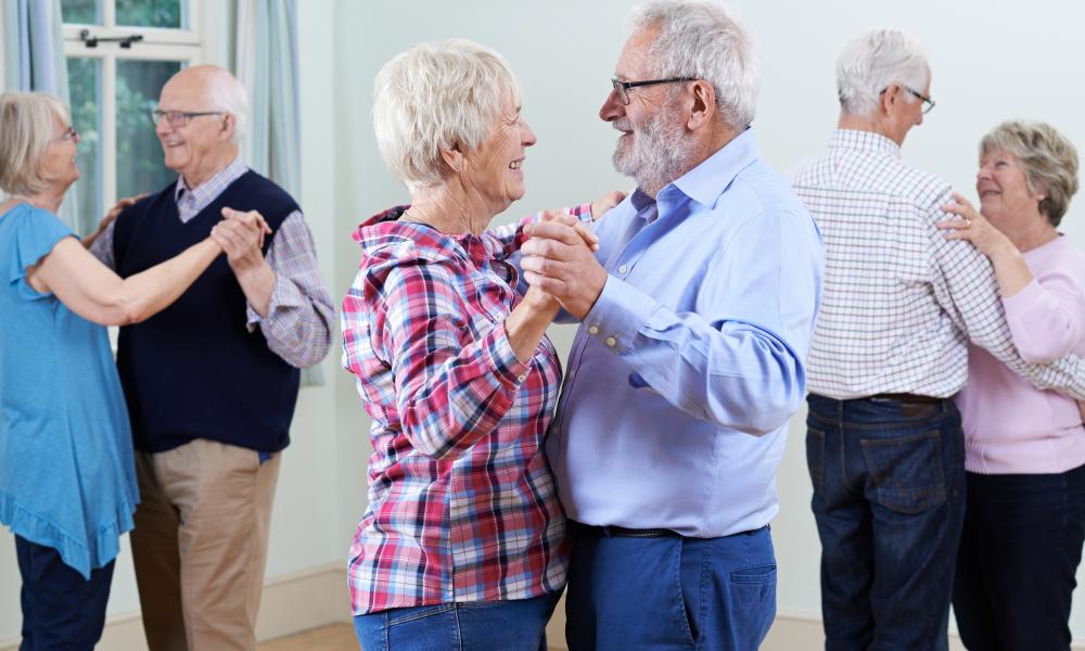 Older couple dancing